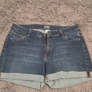 Cuffed Denim Shorts